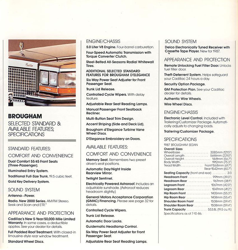 1987 Cadillac Brochure Page 33